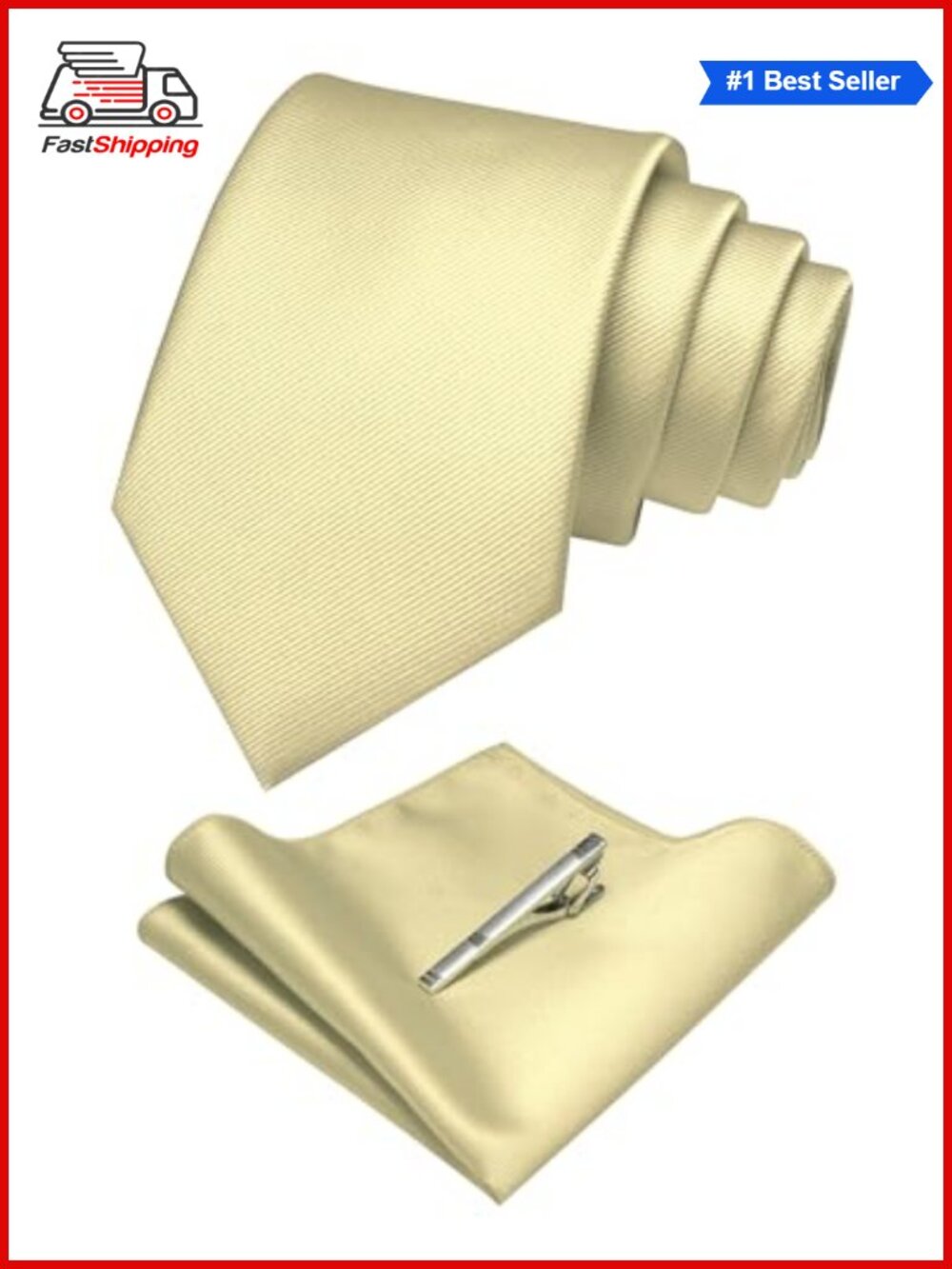 Jacquard Woven Silk Blend Necktie Pocket Square Tie Clip Set Formal